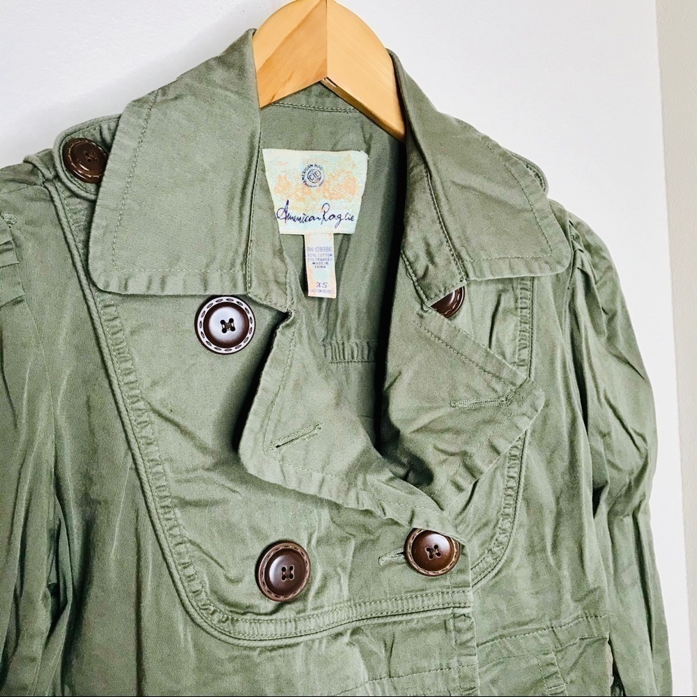 AMERICAN Rag Olive Green Peplum Utility Jacket - Picture 3 of 9